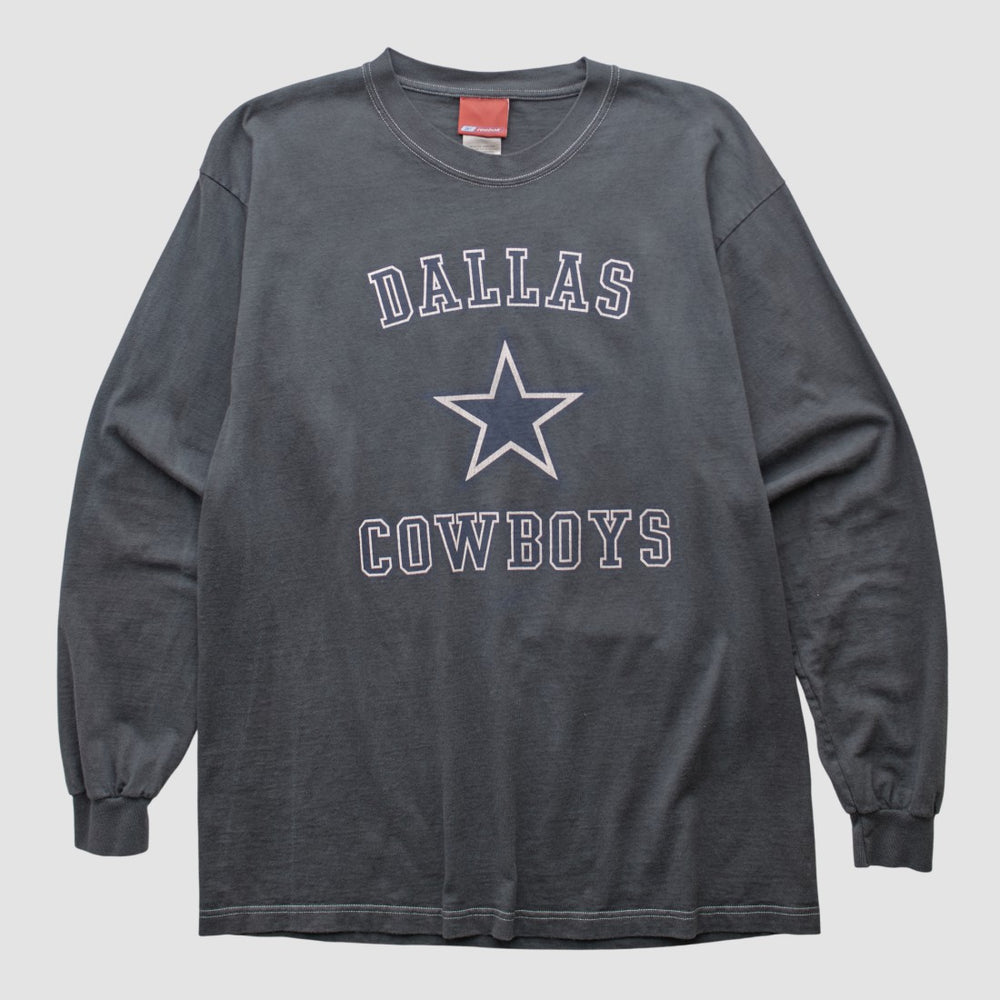 Dallas Cowboys Reebok 2000s Long Sleeve T-shirt - Charcoal Vintage discount