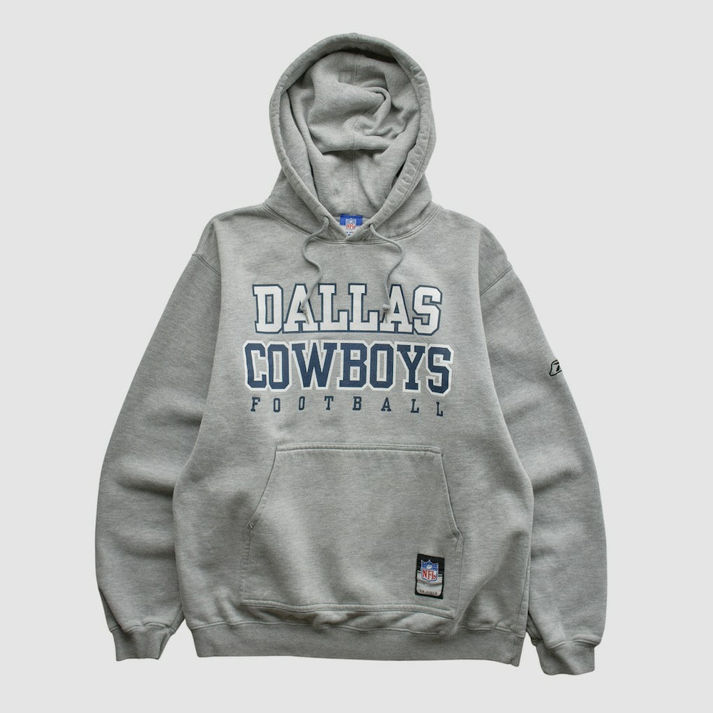 Dallas Cowboys Reebok 2000s Hooded Pullover Sweatshirt - Heather Gray Vintage cheap