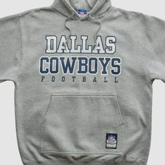 Dallas Cowboys Reebok 2000s Hooded Pullover Sweatshirt - Heather Gray Vintage cheap