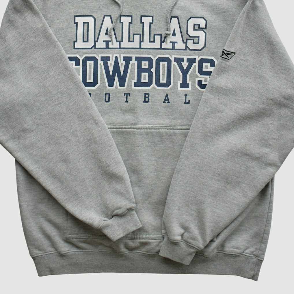 Dallas Cowboys Reebok 2000s Hooded Pullover Sweatshirt - Heather Gray Vintage cheap