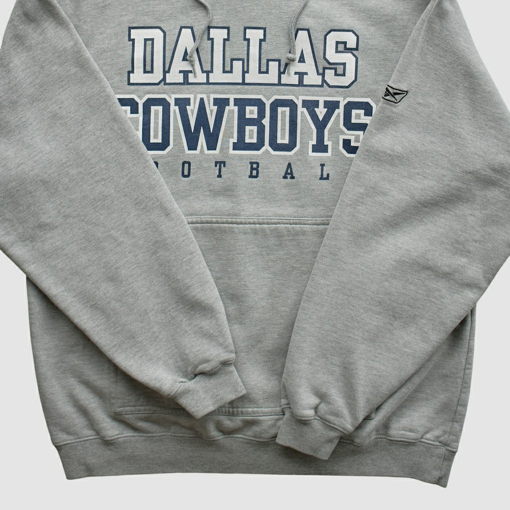 Dallas Cowboys Reebok 2000s Hooded Pullover Sweatshirt - Heather Gray Vintage cheap