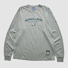Philadelphia Eagles Reebok 2000s Long Sleeve T-shirt - Heather Gray Vintage discount