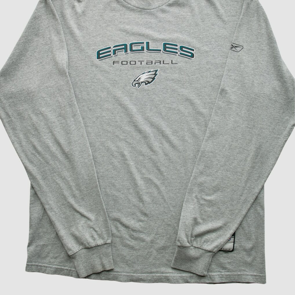 Philadelphia Eagles Reebok 2000s Long Sleeve T-shirt - Heather Gray Vintage discount
