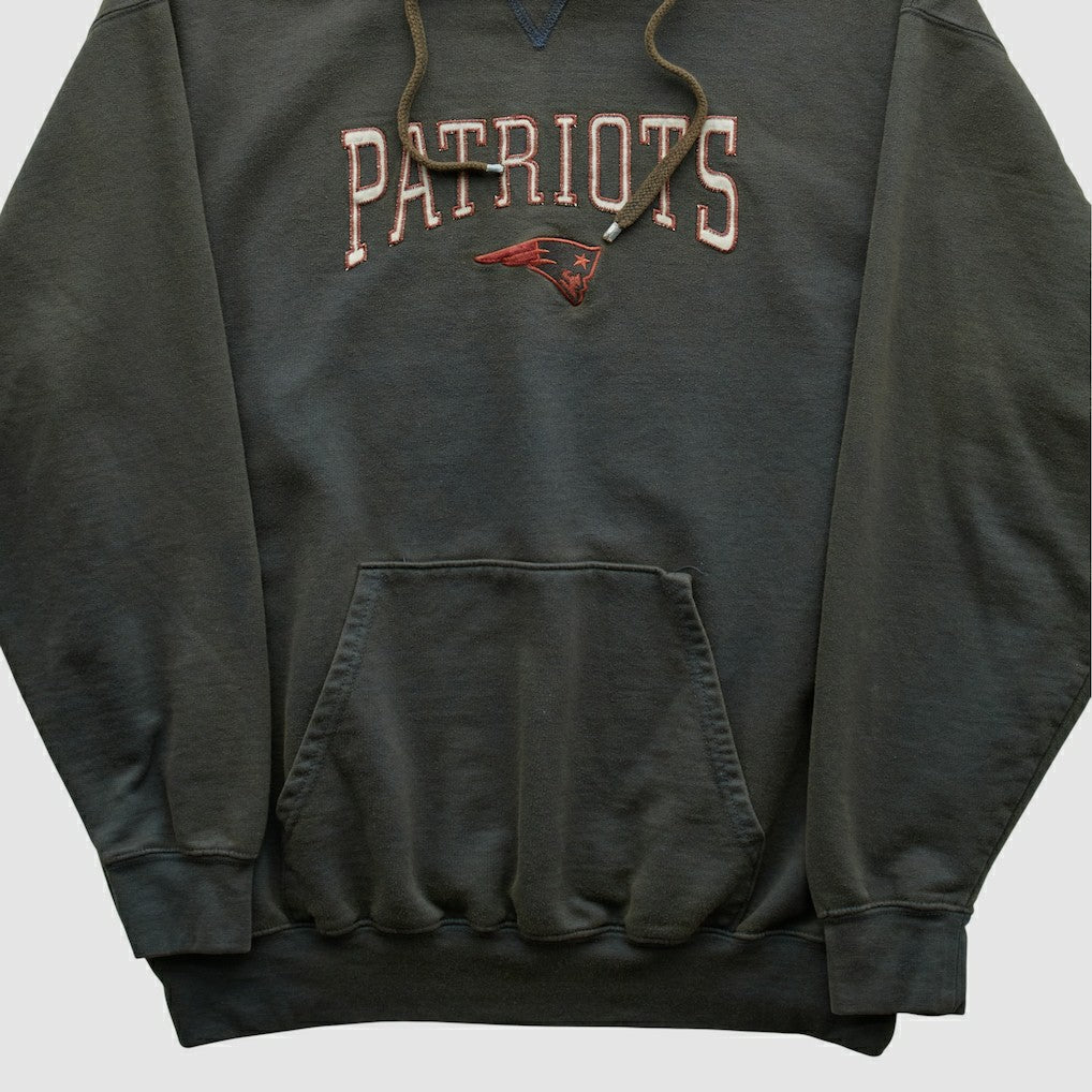 New England Patriots NFL 2000s Hooded Pullover Sweatshirt - Black Vintage cheap