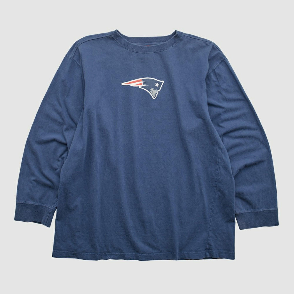New England Patriots NFL 2000s Long Sleeve T-shirt - Navy Vintage cheap