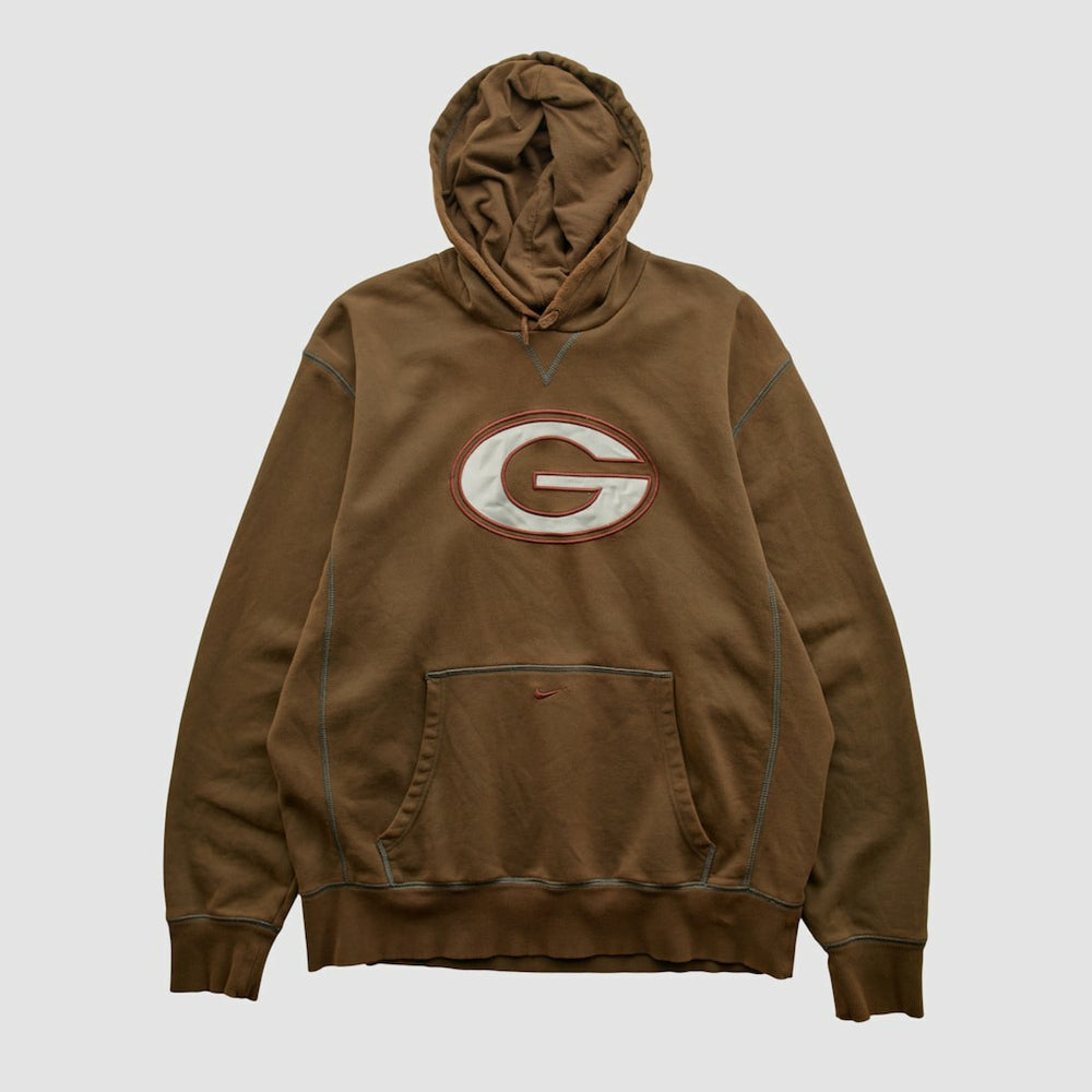 Green Bay Packers 2000s Hooded Pullover Sweatshirt - Brown Vintage on sale