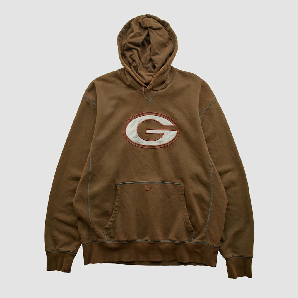Green Bay Packers 2000s Hooded Pullover Sweatshirt - Brown Vintage on sale