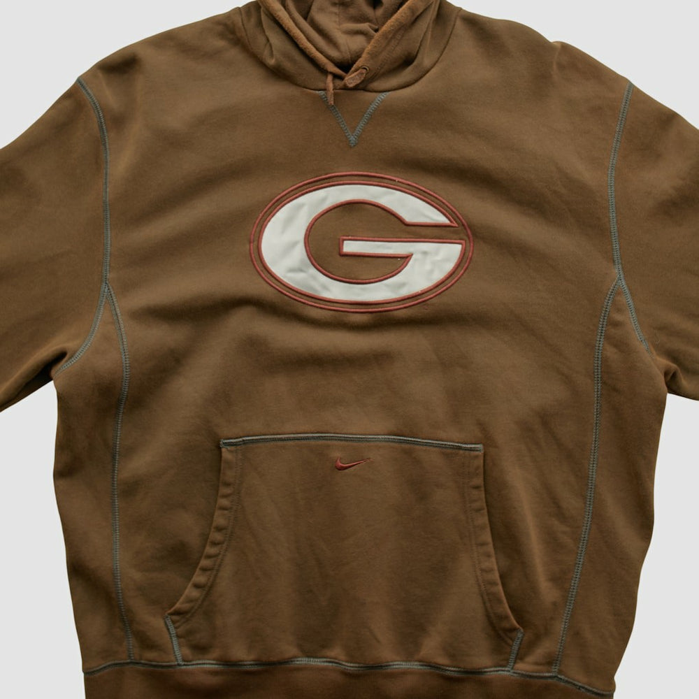 Green Bay Packers 2000s Hooded Pullover Sweatshirt - Brown Vintage on sale