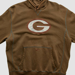 Green Bay Packers 2000s Hooded Pullover Sweatshirt - Brown Vintage on sale