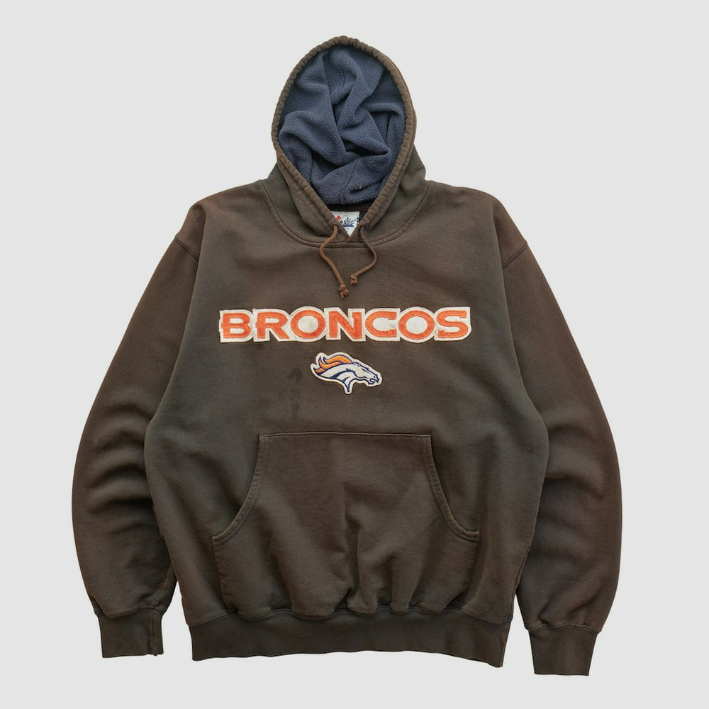 Denver Broncos Majestic 2000s Hooded Pullover Sweatshirt - Brown Vintage outlet