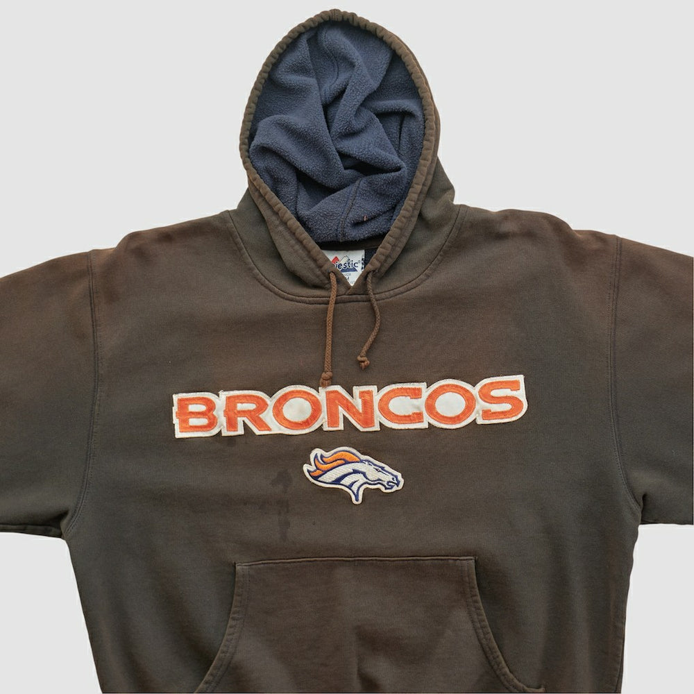 Denver Broncos Majestic 2000s Hooded Pullover Sweatshirt - Brown Vintage outlet