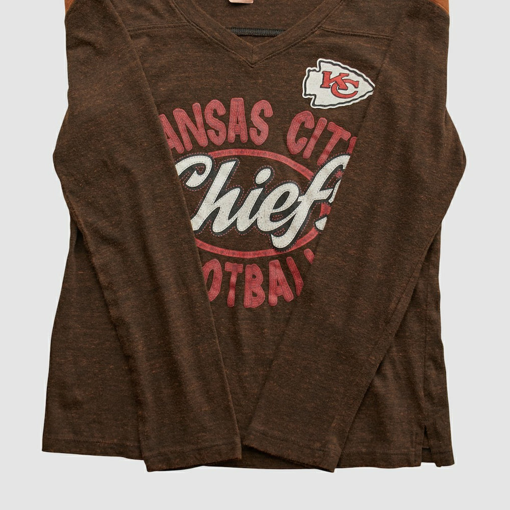 Kansas City Chiefs NFL 2010s Long Sleeve T-shirt - Brown Vintage sale
