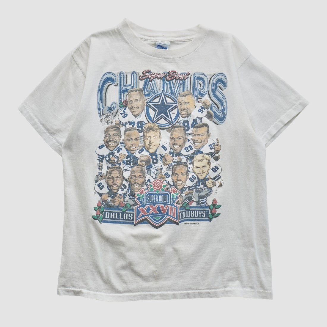 Dallas Cowboys Salem Sportswear 1993 T-shirt - White Vintage sale