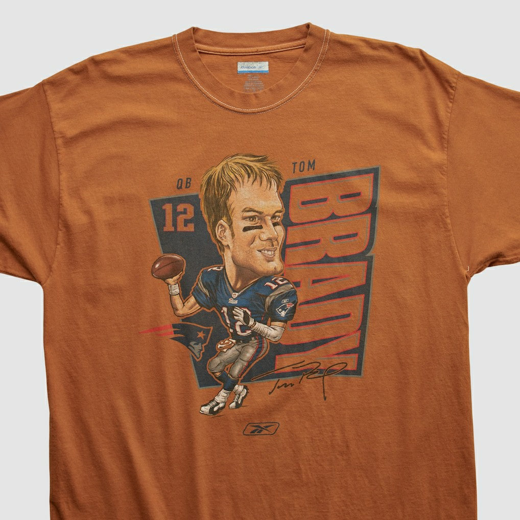 Tom Brady Reebok 2000s T-shirt - Orange Vintage sale