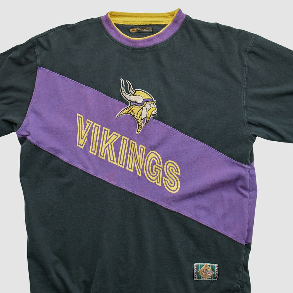 Minnesota Vikings Mirage 90s Long Sleeve T-shirt - Black Vintage for sale