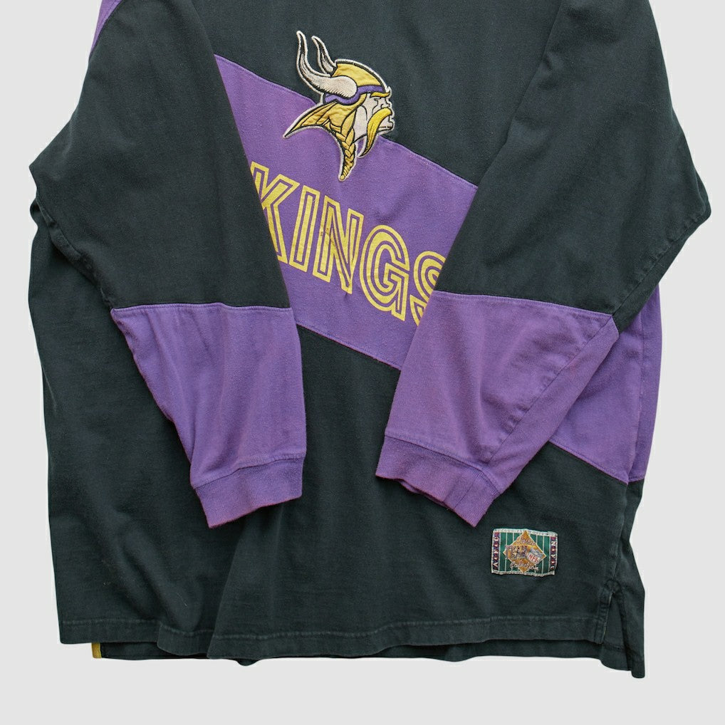 Minnesota Vikings Mirage 90s Long Sleeve T-shirt - Black Vintage for sale