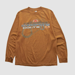 Indianapolis Colts Alstyle 2009 Long Sleeve T-shirt - Clay Vintage on sale