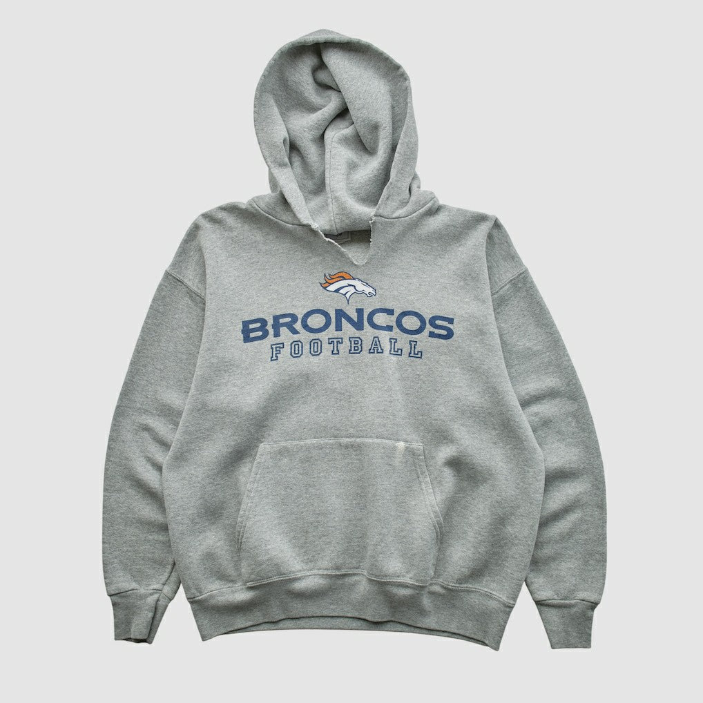 Denver Broncos NFL 2000s Hooded Pullover Sweatshirt - Heather Gray Vintage sale
