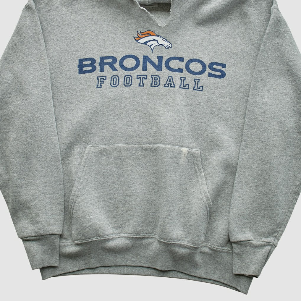 Denver Broncos NFL 2000s Hooded Pullover Sweatshirt - Heather Gray Vintage sale