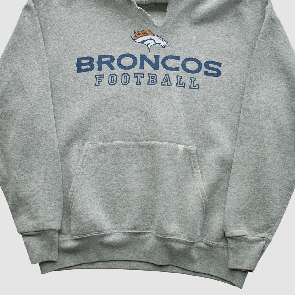 Denver Broncos NFL 2000s Hooded Pullover Sweatshirt - Heather Gray Vintage sale