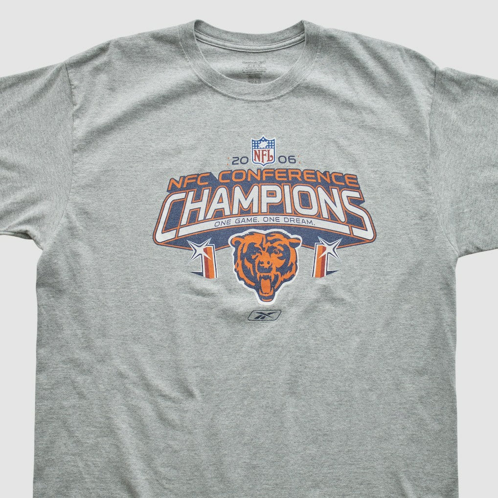 Chicago Bears Reebok 2006 T-shirt - Heather Gray Vintage sale