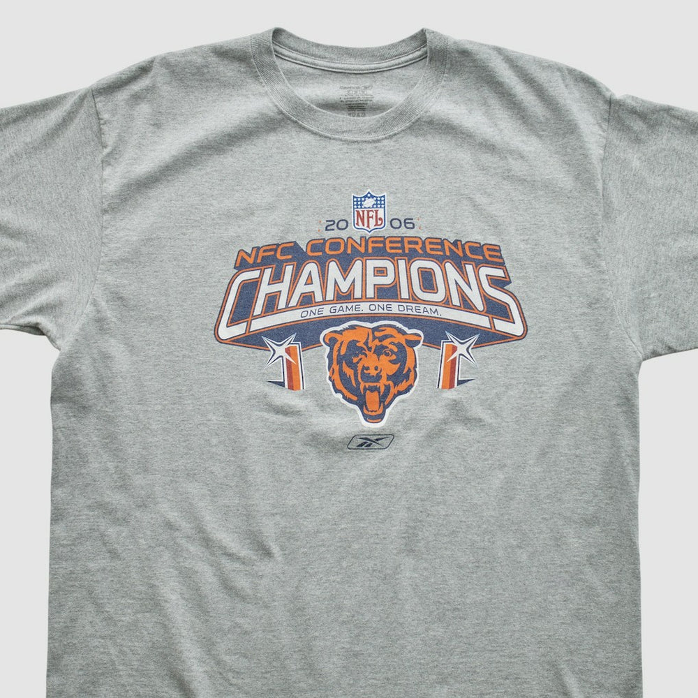 Chicago Bears Reebok 2006 T-shirt - Heather Gray Vintage sale