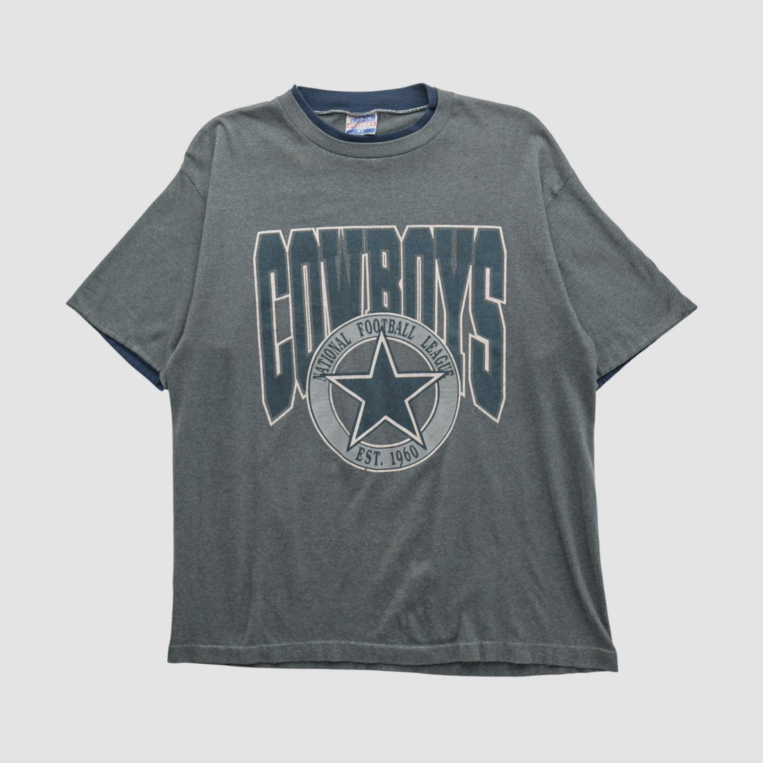Dallas Cowboys Trench 90s T-shirt - Gray Vintage for sale