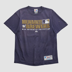Milwaukee Brewers Majestic 2008 T-shirt Navy Vintage