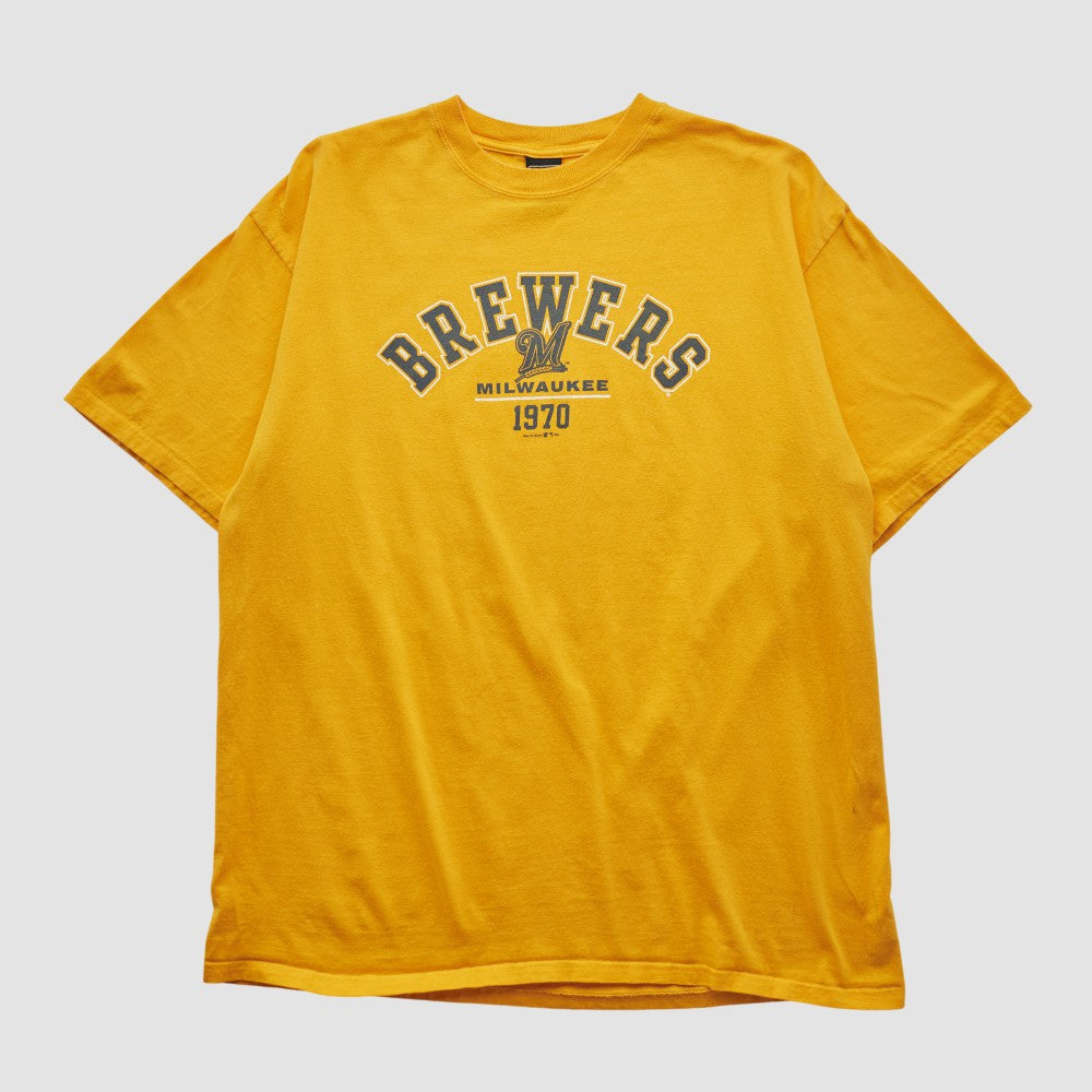 Milwaukee Brewers Gear For Sports 2000s T-shirt Yellow Vintage