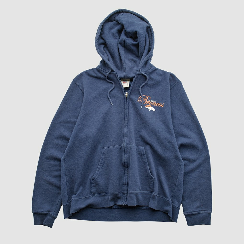 Denver Broncos NFL 2000s Hooded Full Zip Sweatshirt - Navy Vintage online
