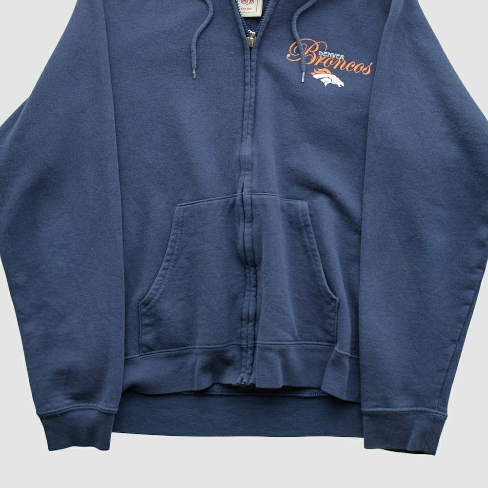 Denver Broncos NFL 2000s Hooded Full Zip Sweatshirt - Navy Vintage online