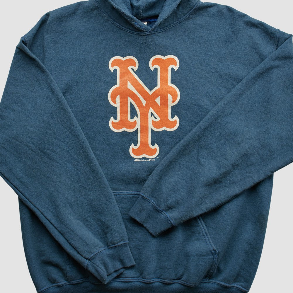 New York Mets Gildan 2015 Hooded Pullover Sweatshirt Navy Vintage