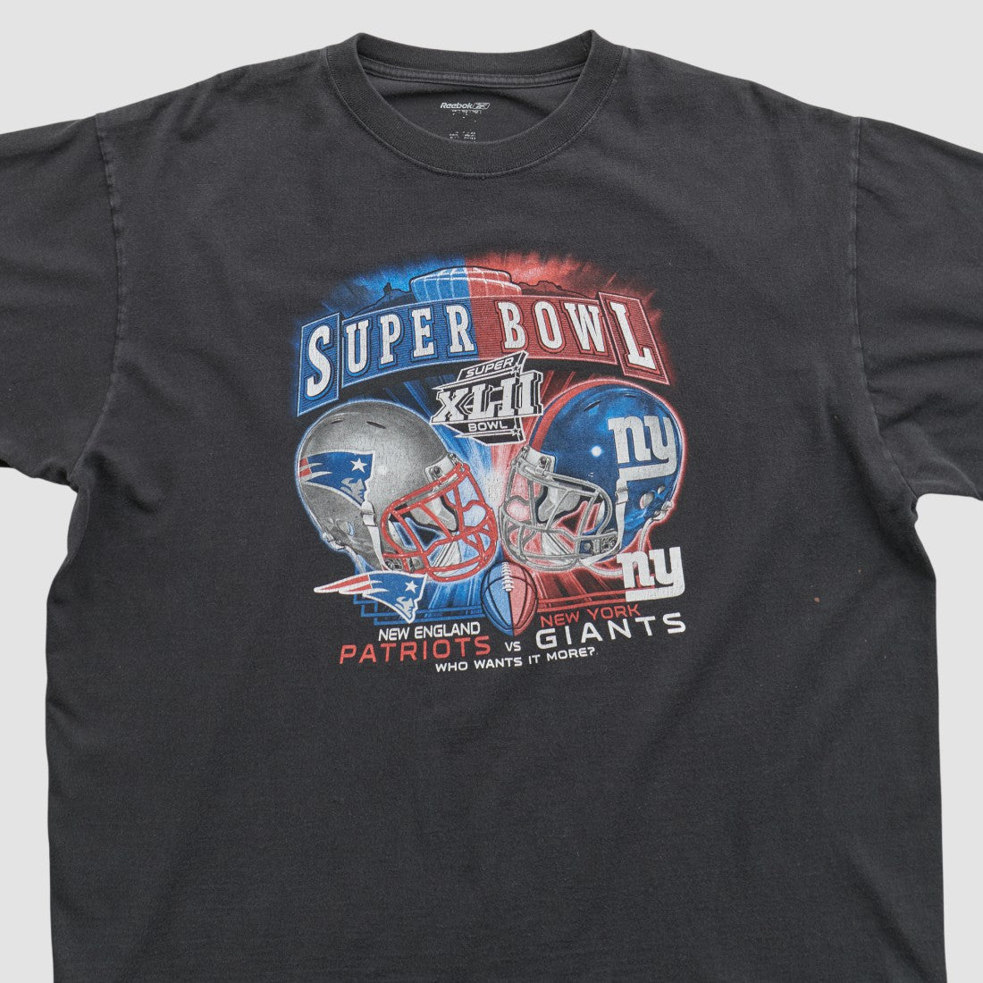 Super Bowl XLII Reebok 2008 T-shirt - Black Vintage online