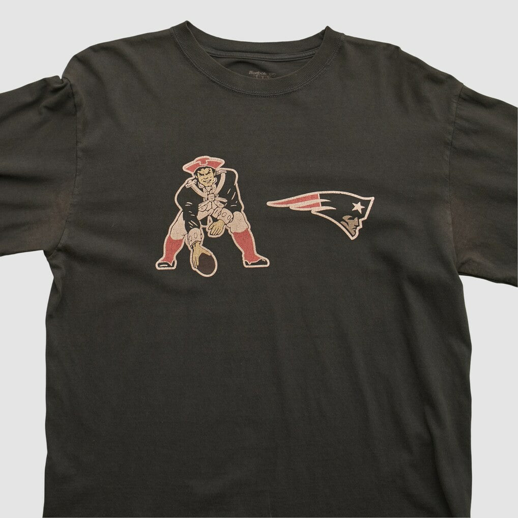 New England Patriots Reebok 2000s Long Sleeve T-shirt - Charcoal Vintage cheap