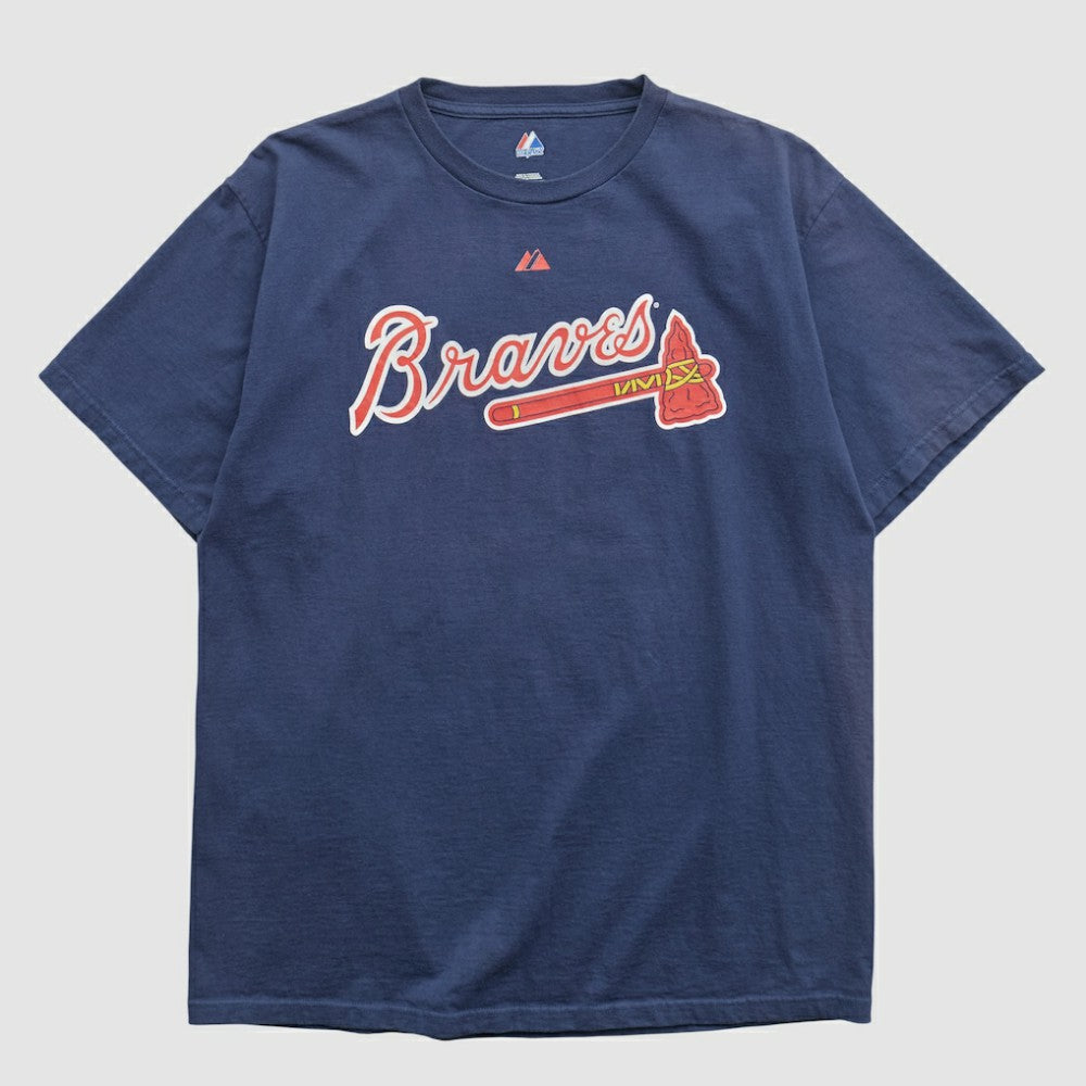 Atlanta Braves Majestic 2000s T-shirt Navy Vintage