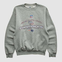 New England Patriots Lee Sport 2002 Pullover Sweatshirt - Heather Gray Vintage for sale