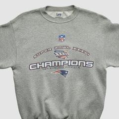 New England Patriots Lee Sport 2002 Pullover Sweatshirt - Heather Gray Vintage for sale