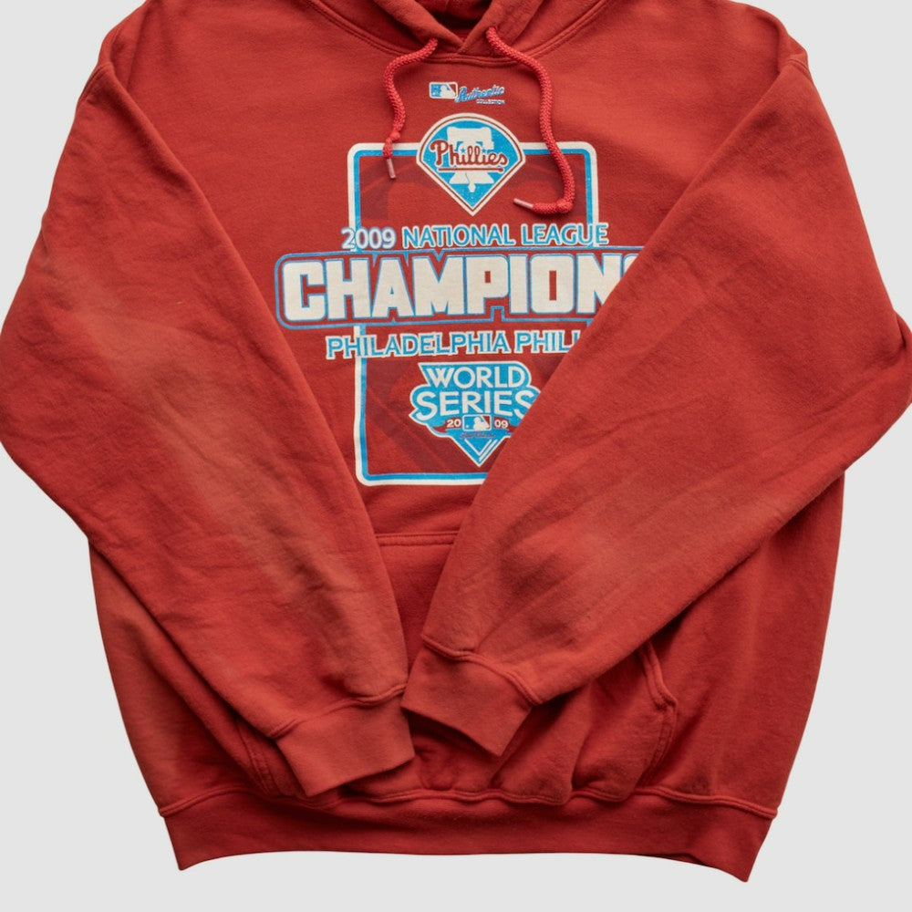 National League Champions 2009 Hooded Pullover Sweatshirt Red Vintage