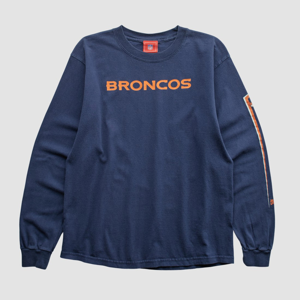 Denver Broncos NFL 2000s Long Sleeve T-shirt - Navy Vintage online