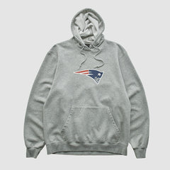 New England Patriots Reebok 2000s Hooded Pullover Sweatshirt - Heather Gray Vintage cheap