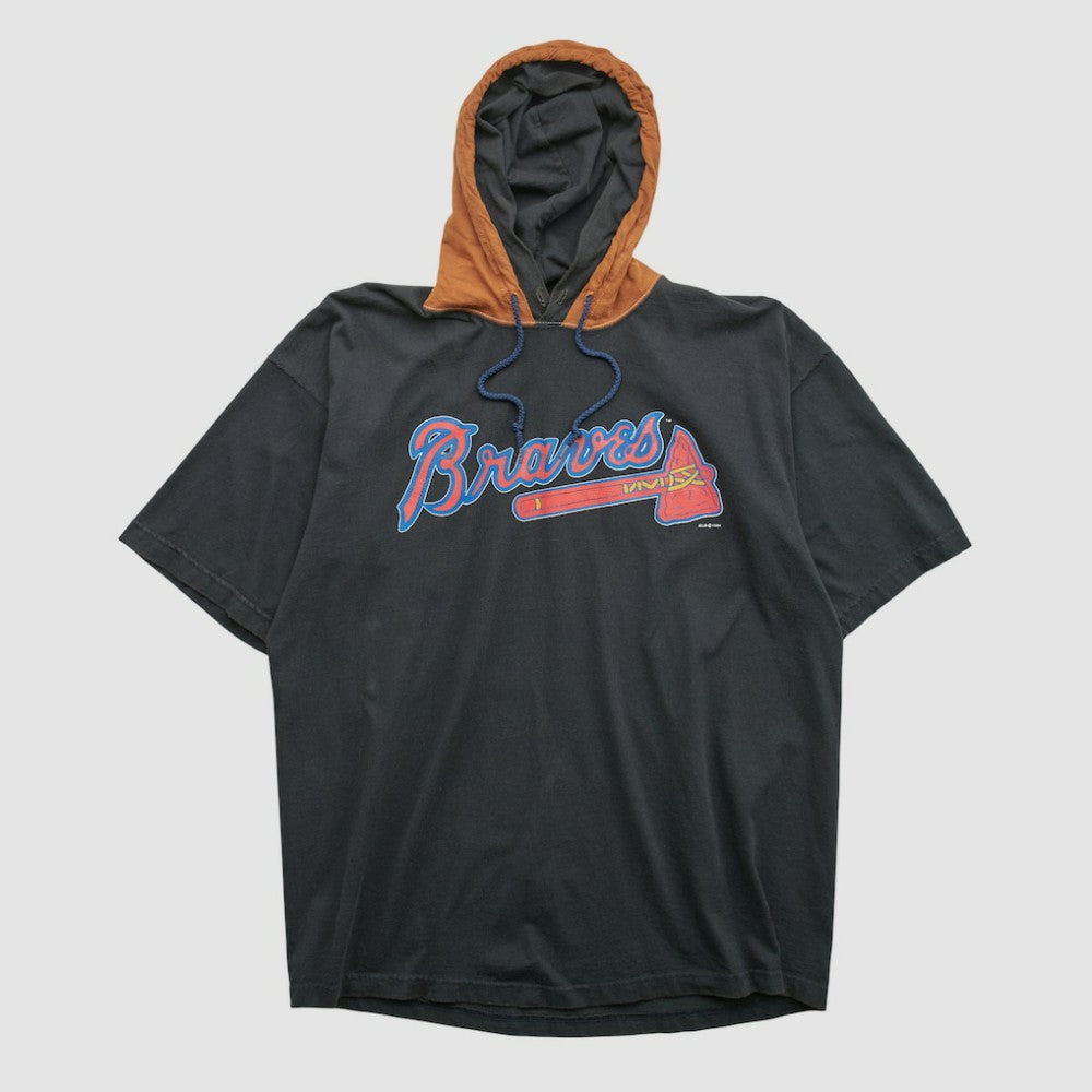 Atlanta Braves Salem Sportswear 1994 Hooded T-shirt Black Vintage