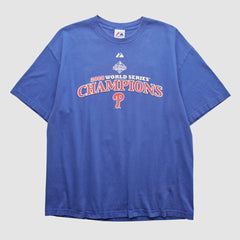 World Series Champions Majestic 2008 T-shirt Blue Vintage