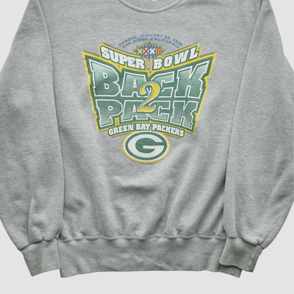 Green Bay Packers Champion 1998 Pullover Sweatshirt - Heather Gray Vintage cheap
