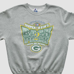 Green Bay Packers Champion 1998 Pullover Sweatshirt - Heather Gray Vintage cheap