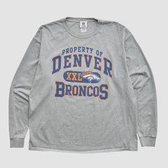 Denver Broncos NFL 2010s Long Sleeve T-shirt - Heather Gray Vintage outlet