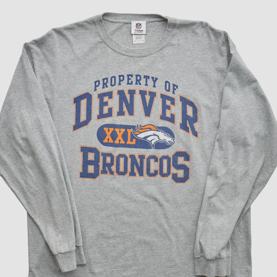 Denver Broncos NFL 2010s Long Sleeve T-shirt - Heather Gray Vintage outlet