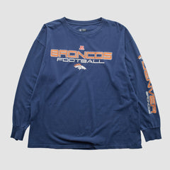 Denver Broncos NFL 2010s Long Sleeve T-shirt - Navy Vintage outlet