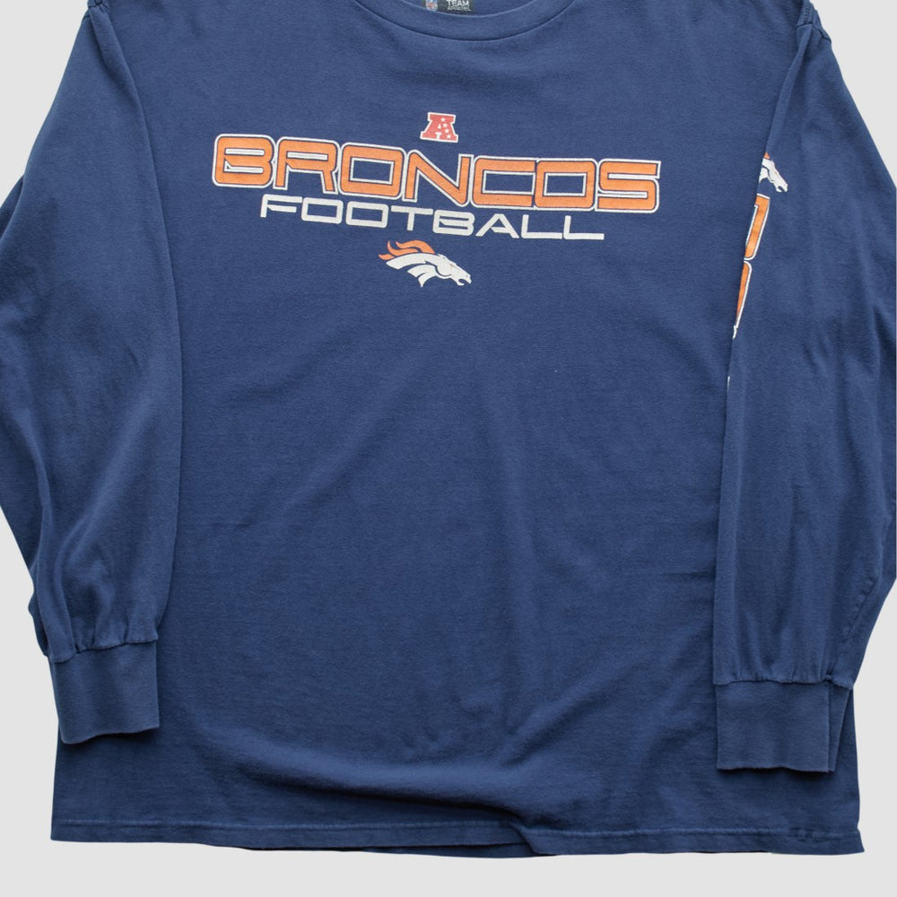 Denver Broncos NFL 2010s Long Sleeve T-shirt - Navy Vintage outlet
