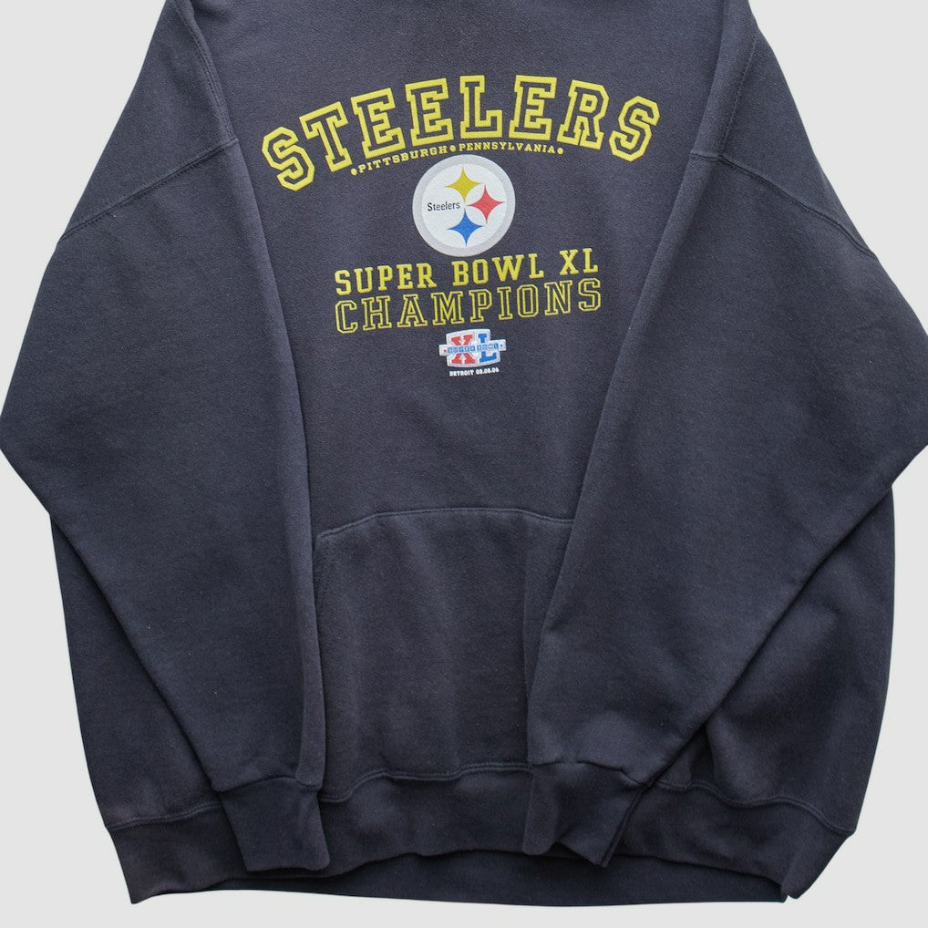 Pittsburgh Steelers 2006 Hooded Pullover Sweatshirt - Black Vintage online