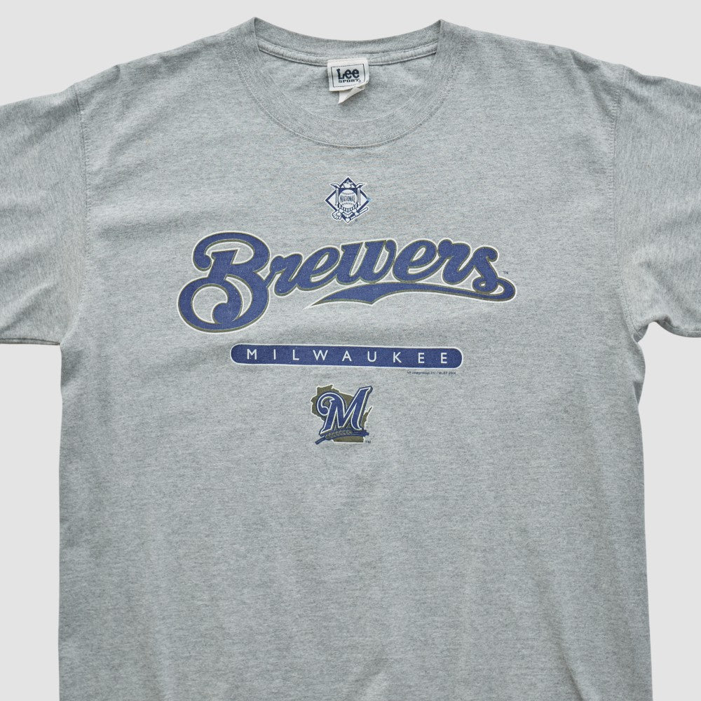 Milwaukee Brewers Lee Sport 2000s T-shirt Heather Gray Vintage